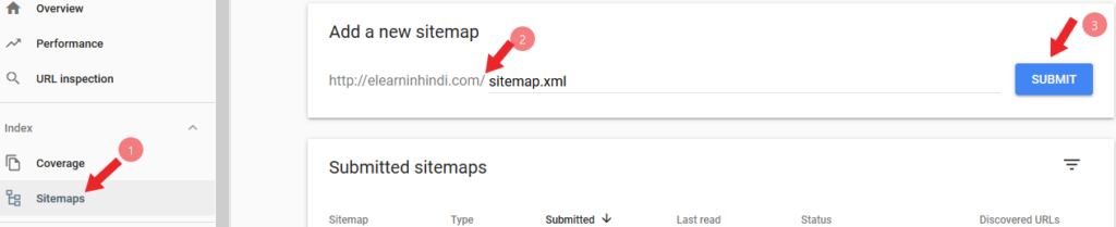 how to submit sitemap to google in hindi