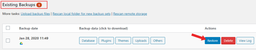 wordpress blog restore kaise kare